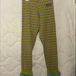 Matilda Jane Emerald Argyle Leggings HTF Paint By Numbers SZ 8 NWT